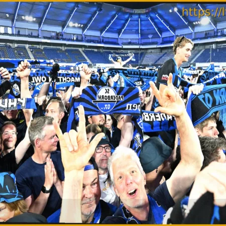 Paderborn Fans Celebrate Promotion on the Field
